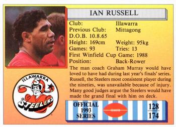 1993 Regina #128 Ian Russell Back